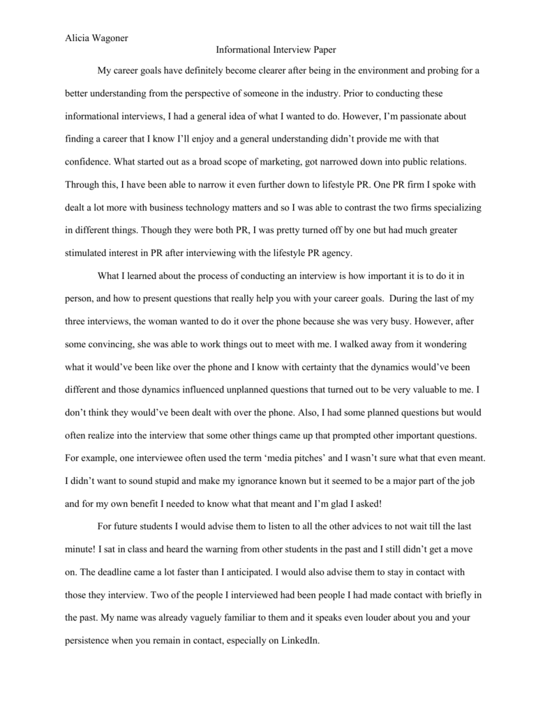 interview report example essay