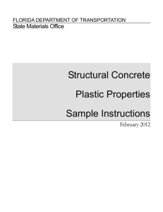 Structural Concrete Plastic Properties Sample Instructions