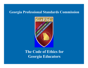 The Code of Ethics for Georgia Educators