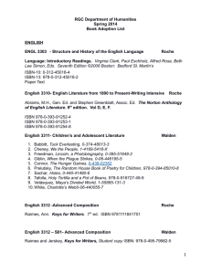 RGC Department of Humanities Spring 2014 Book Adoption List