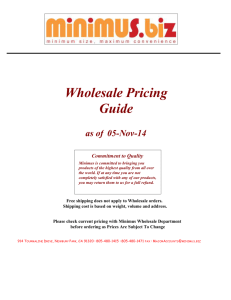 Wholesale Pricing Guide
