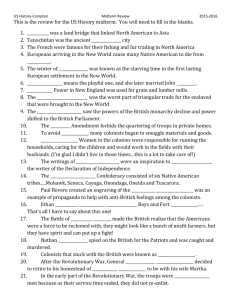 This is the review for the US History midterm. You will need to fill in