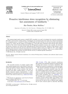 Proactive interference slows recognition by eliminating fast