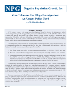 Zero Tolerance For Illegal Immigration