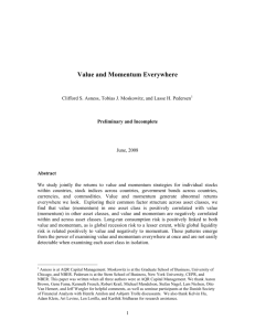 Value and Momentum Across Asset Classes