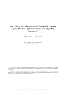 Size, Value, and Momentum in Developed Country Equity Returns