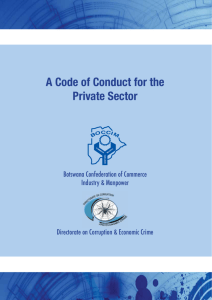 A Code of Conduct for the Private Sector