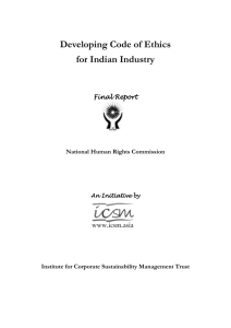 Developing Code of Ethics for Indian Industry