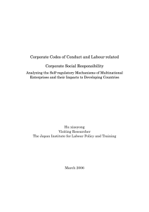 Corporate Codes of Conduct and Labour