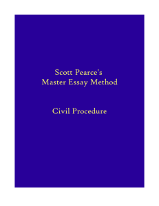 Scott Pearce's Master Essay Method Civil Procedure