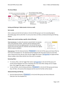 Microsoft Office Access 2010 Class 2: Tables and Relationships