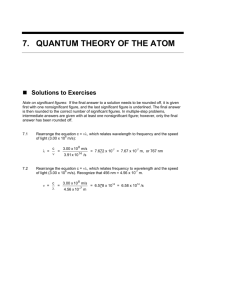 7. quantum theory of the atom