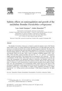 Salinity effects on osmoregulation and growth of the