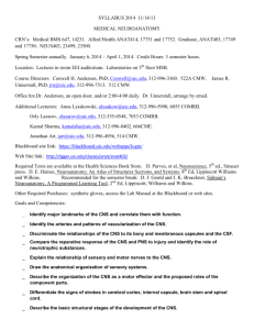 SYLLABUS 2014 11/14/13 MEDICAL NEUROANATOMY CRN's