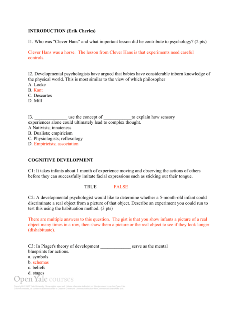 Midterm Exam Answer Key