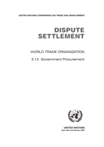 WORLD TRADE ORGANIZATION 3.12 Government Procurement