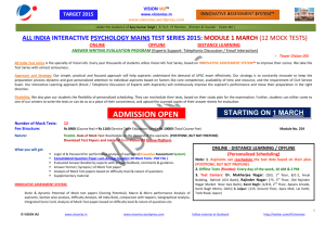 India Psychology Mains Test Series 2015 - 12 Mock Tests