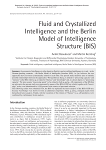 Fluid and Crystallized Intelligence and the Berlin Model of