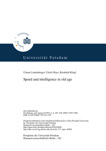 Speed and intelligence in old age - Potsdam.UP