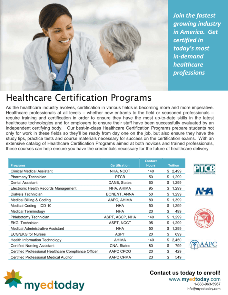 Healthcare Certification Programs