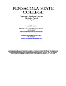 Phlebotomy Certificate Program Admission Packet