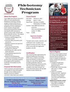 Phlebotomy Technician Program - Texas A&M International University