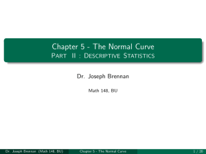 Chapter 5 - The Normal Curve - PART II