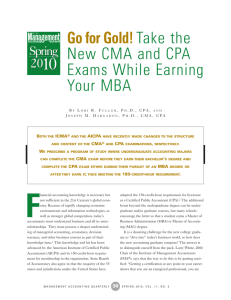 Take the New CMA and CPA Exams While Earning Your MBA