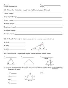 Geometry Name Chapter 4 Test Review Period _____ #1 – 7: Know