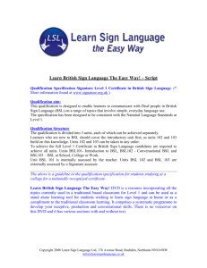 Learn British Sign Language The Easy Way