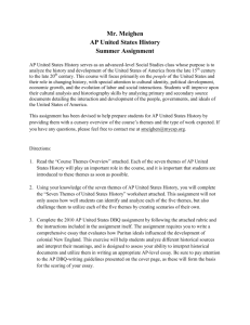 Mr. Meighen AP United States History Summer Assignment