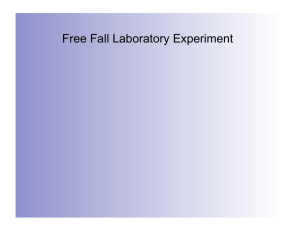 Free Fall Laboratory Experiment