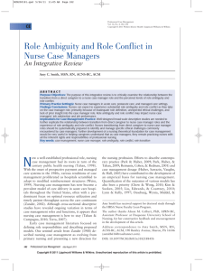 Role Ambiguity and Role Conflict in Nurse Case Managers