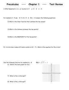 Precalculus --- Chapter 1 --- Test Review
