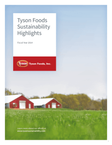 Tyson Foods Sustainability Report Executive Summary for Fiscal