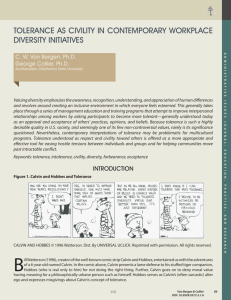 Tolerance as Civility in Contemporary Workplace Diversity Initiatives
