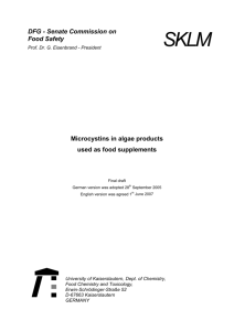 Microcystins in algae products used as food supplements