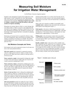 Measuring Soil Moisture for Irrigation Water Management