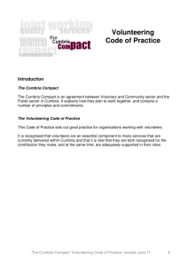 Volunteering code of practice