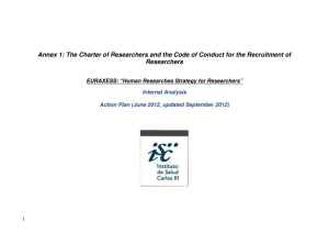 Annex 1: The Charter of Researchers and the Code of Conduct for
