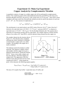 Experiment 12: Make-Up Experiment Copper Analysis by