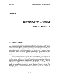 Chapter 3. SEMICONDUCTOR MATERIALS FOR SOLAR CELLS
