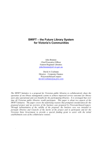 SWIFT – the Future Library System for Victoria's Communities