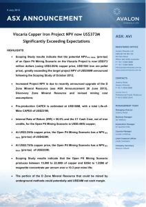 Viscaria Copper Iron Project NPV now US$373M Significantly