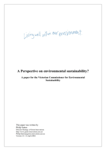 A Perspective on environmental sustainability?