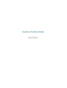 Analysis Problem Book Amol Sasane