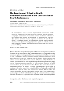 The functions of affect in health communications and