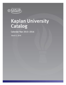 Kaplan University Catalog