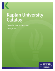 2014-2015 Catalog - Kaplan University