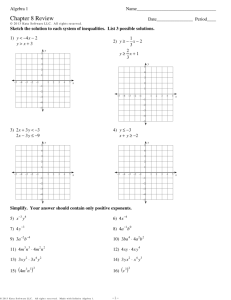 Algebra 1 - Chapter 8 Review